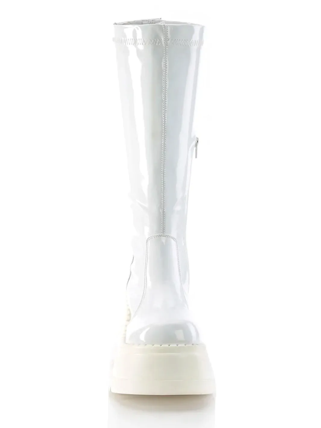 DEMONIA STOMP 200 BOOTS - PATENT WHITE