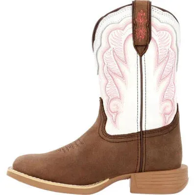 DURANGO® LIL' REBEL PRO™ BIG KID'S TRAIL BROWN AND WHITE WESTERN BOOT | DBT0242Y