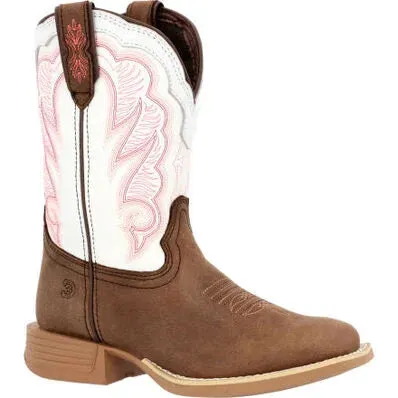 DURANGO® LIL' REBEL PRO™ BIG KID'S TRAIL BROWN AND WHITE WESTERN BOOT | DBT0242Y