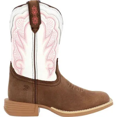 DURANGO® LIL' REBEL PRO™ LITTLE KID'S TRAIL BROWN AND WHITE WESTERN BOOT | DBT0242C|