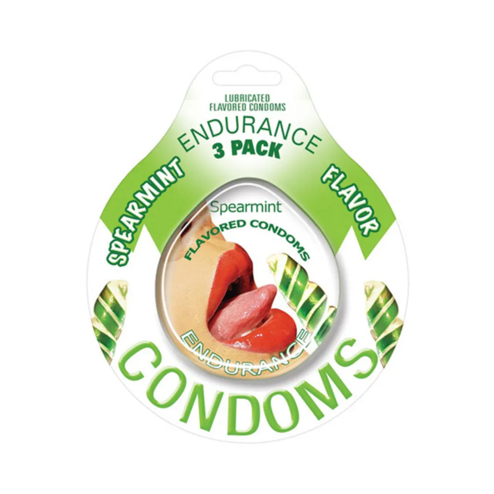 Endurance Condoms - Spearmint - 3 Pack