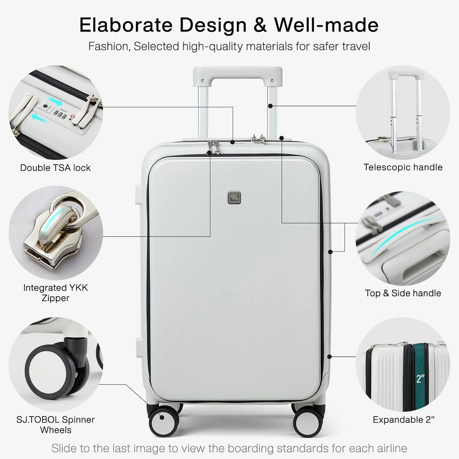 Expandable Suitcases with Wheels Hardshell Carry on Luggage