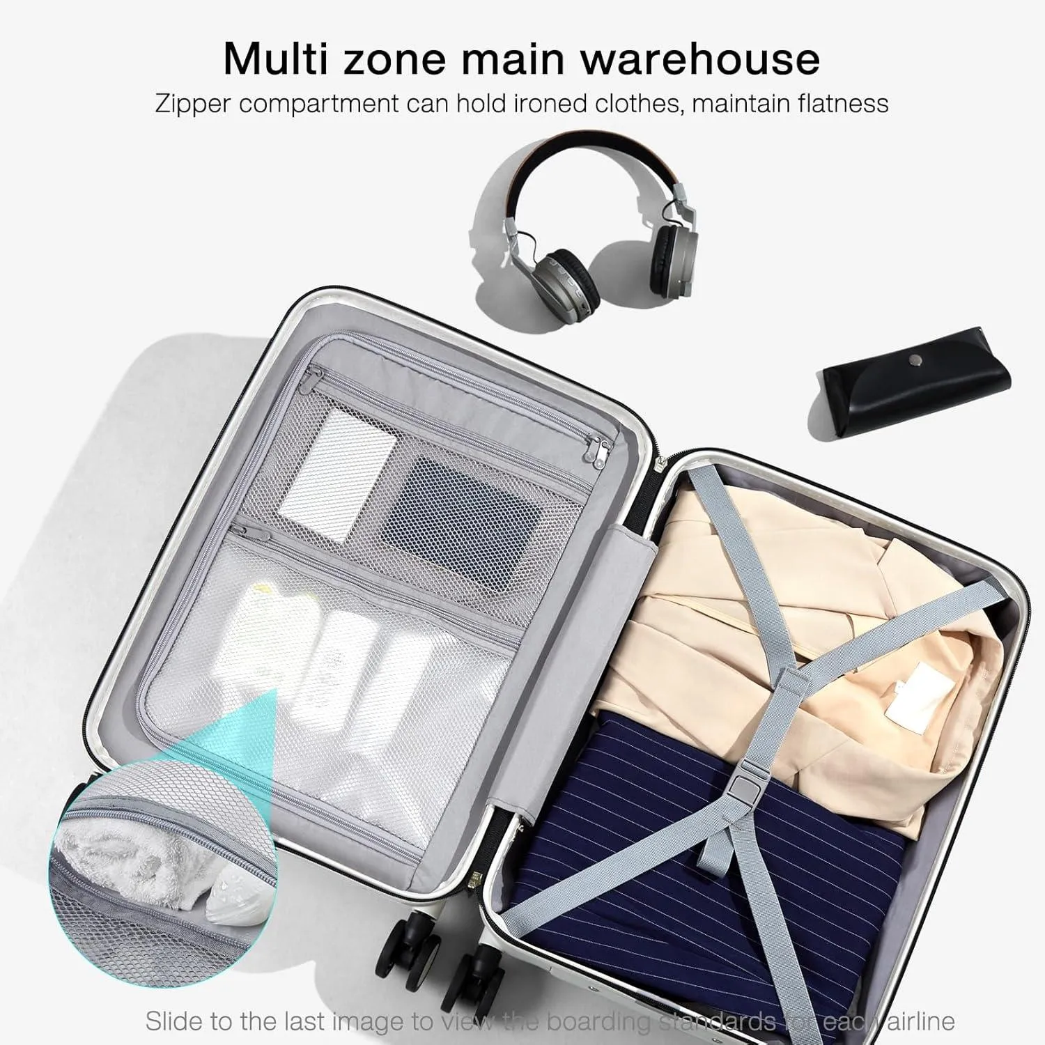 Expandable Suitcases with Wheels Hardshell Carry on Luggage