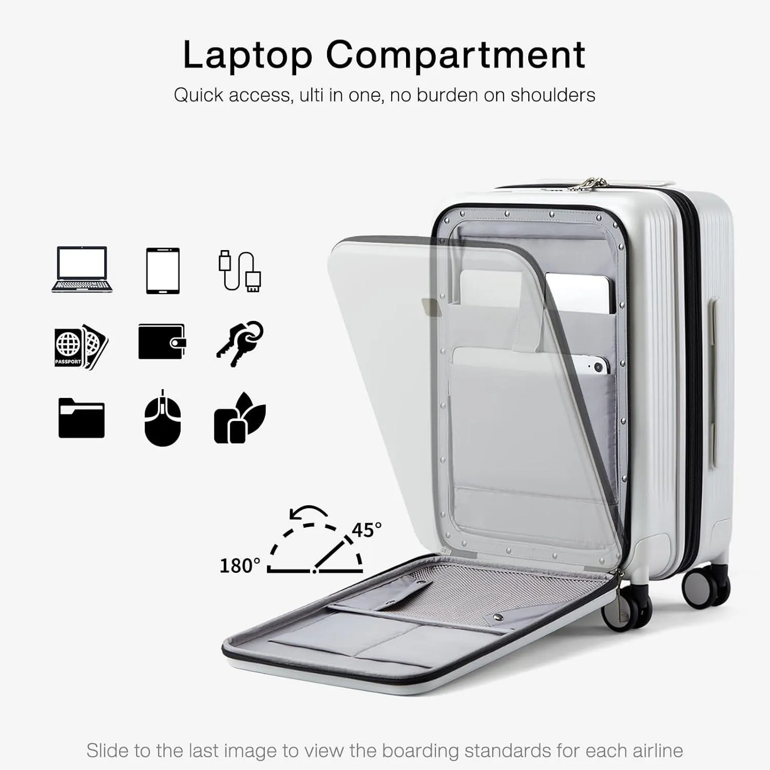 Expandable Suitcases with Wheels Hardshell Carry on Luggage