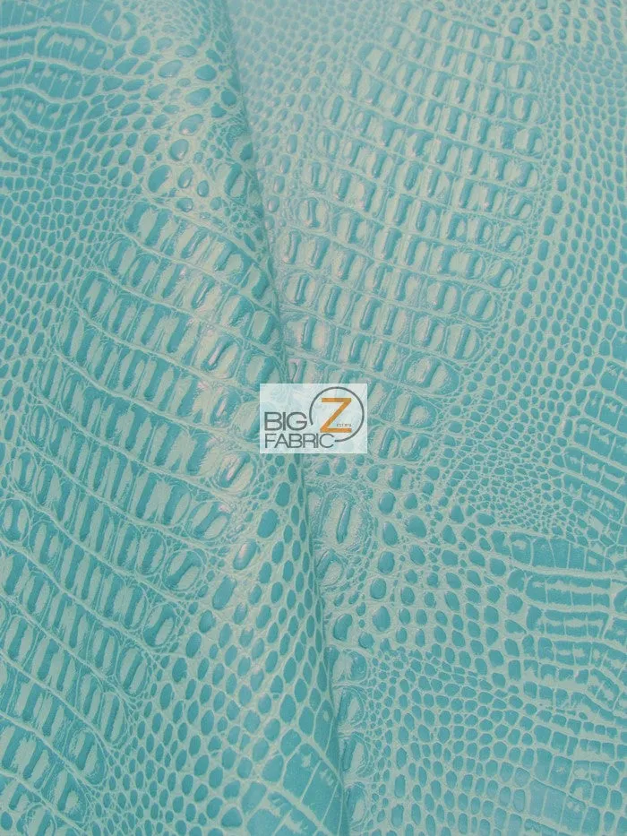 Fiji Turquoise Crocodile Marine Vinyl Fabric / Sold By The Yard