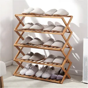 Foldable Shoe Rack 3/4/5/6 Layers Bamboo Shoe Cabinets Shelf Home Organizer Holder Shoes Storage Rack for Dormitory Doorway