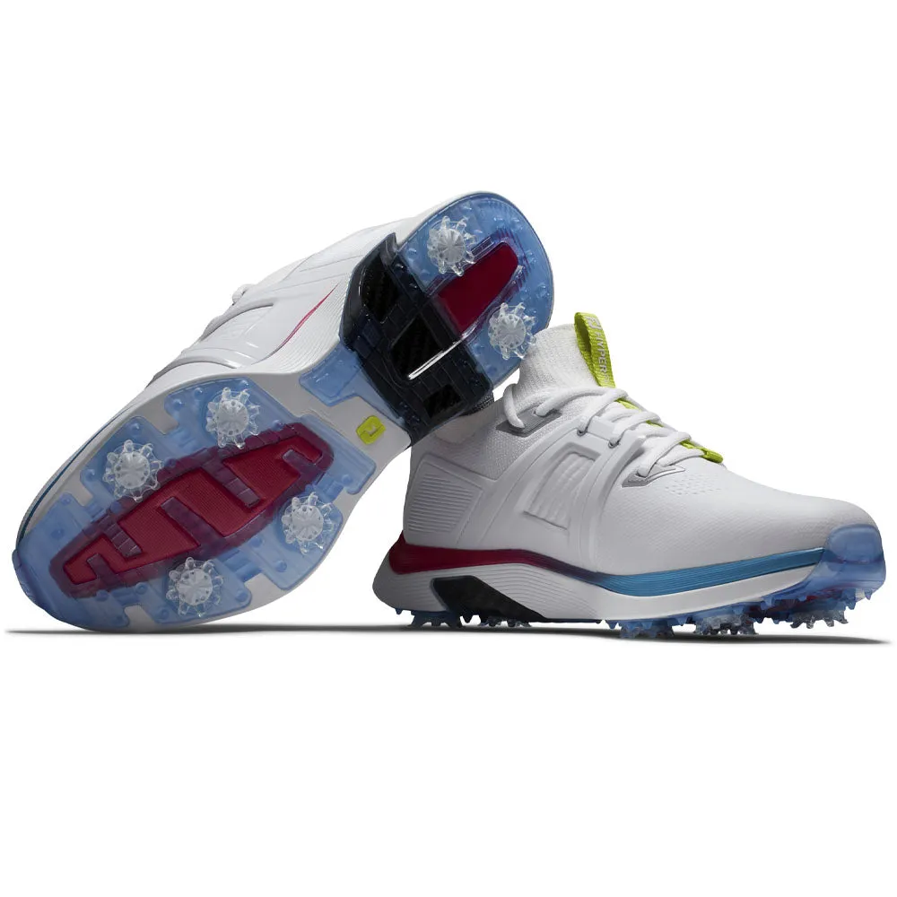 FootJoy Hyperflex Carbon Spiked Waterproof Shoes - White/Blue/Purple