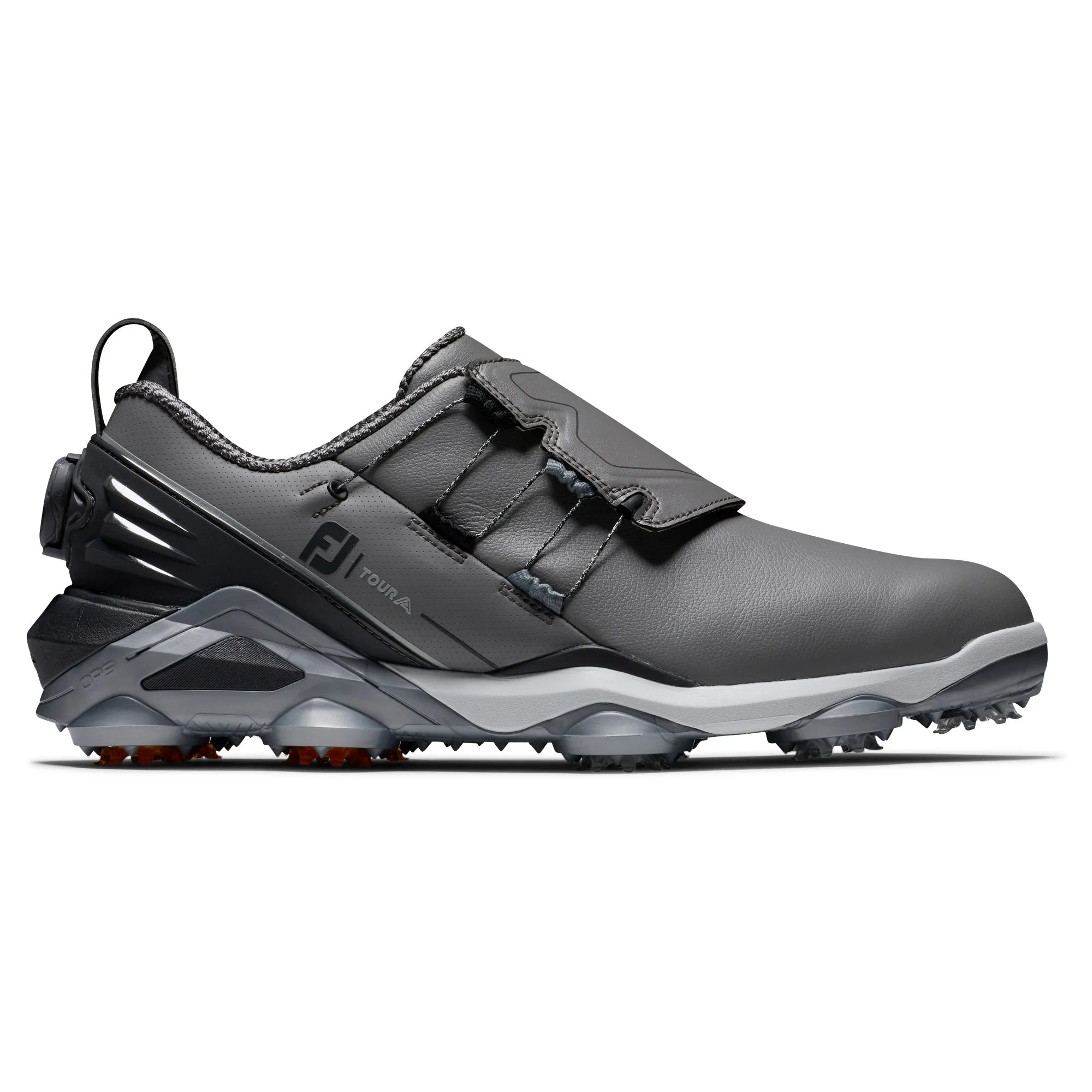 FootJoy Tour Alpha BOA Mens Golf Shoes Grey/Charcoal/Orange 55512