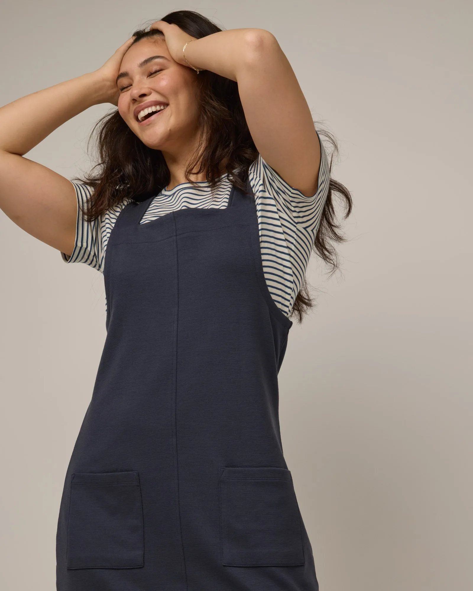 Goldie Ponte Pinafore Dress