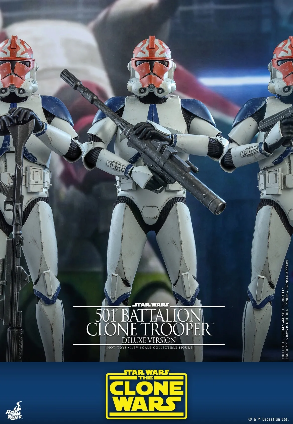 Hot Toys - TMS023 - Star Wars: The Clone Wars™  - 1/6th scale 501st Battalion Clone Trooper™ Figure (Deluxe Version)