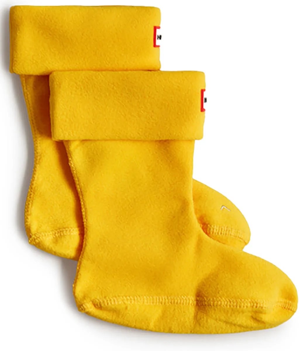 Hunter Welly Fleece Socks In Yellow For Kids