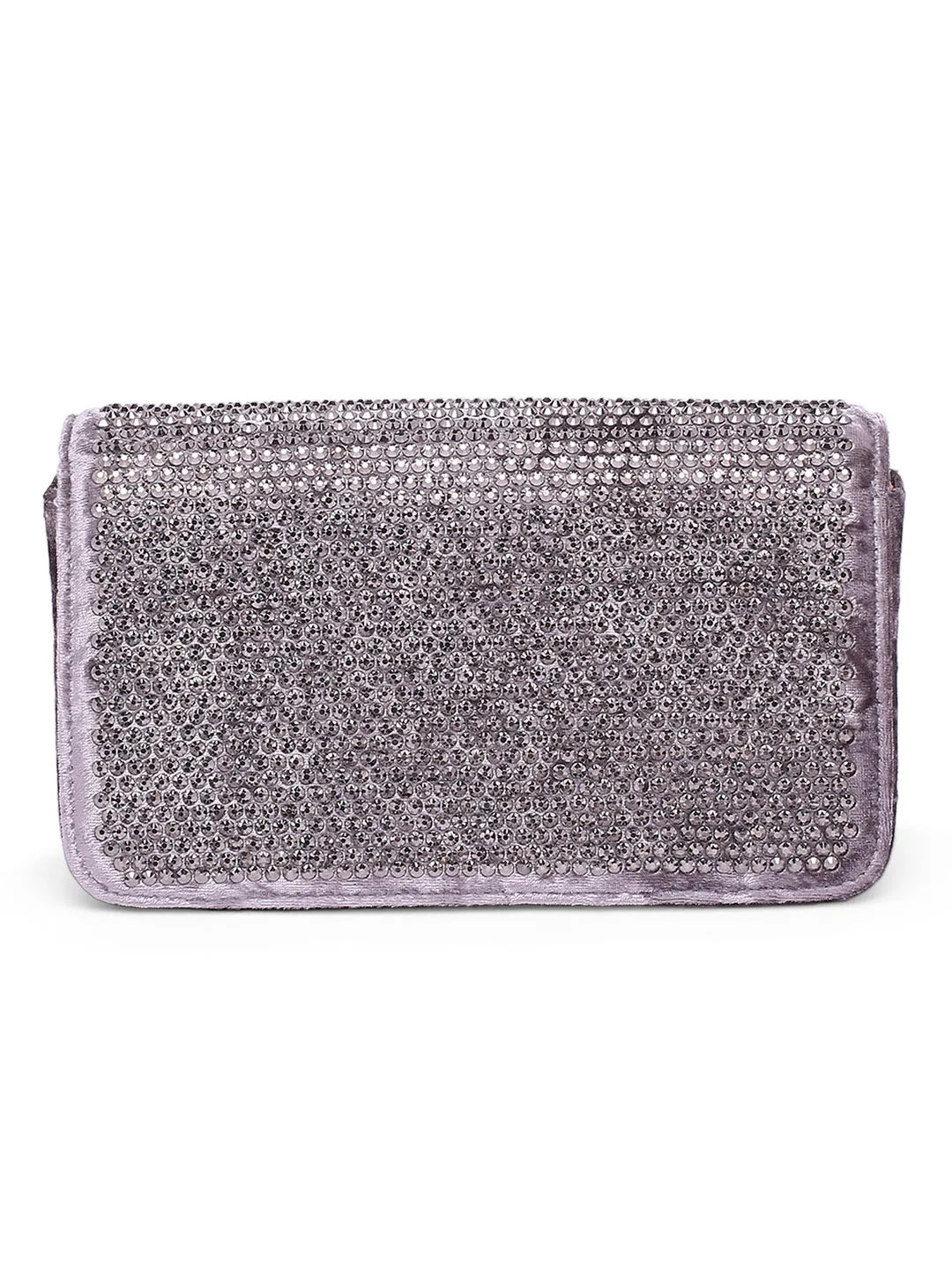 Inc.5 Women Grey Embellished Fancy Clutch