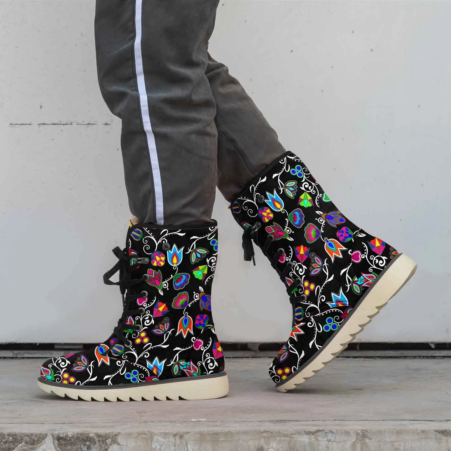 Indigenous Paisley Black Polar Winter Boots