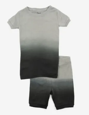 Kids Cotton Short Grey Ombré Tie Dye Pajamas