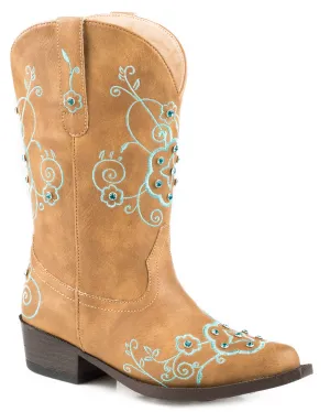 Kid's Flower Sparkles Western Boots