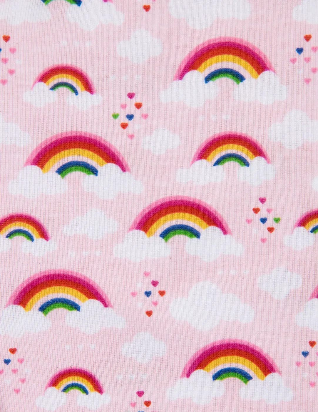 Kids Short Pink Rainbow Pajamas