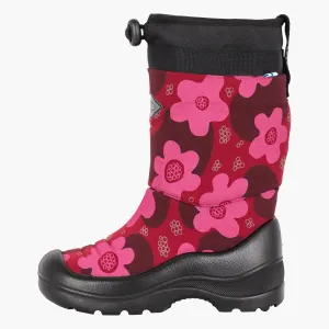 Kids´ winter boots Lumilukko, Bordeaux Flower reflective