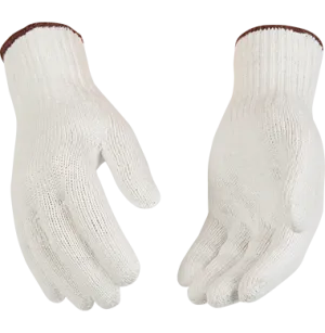 Kinco 1775 White String Knit 7-Gauge Heavyweight Polyester-Cotton Blend Knit Flexible Wing Thumb Design Ambidextrous Pattern Glove (One Dozen)