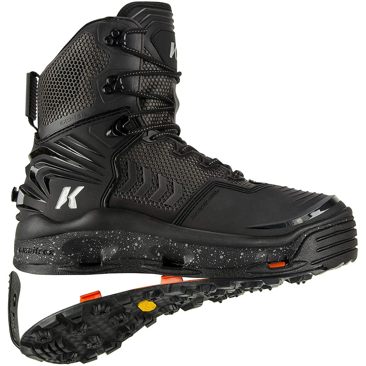 Korkers River Ops Fishing Boots with Felt and Vibram Soles - Black