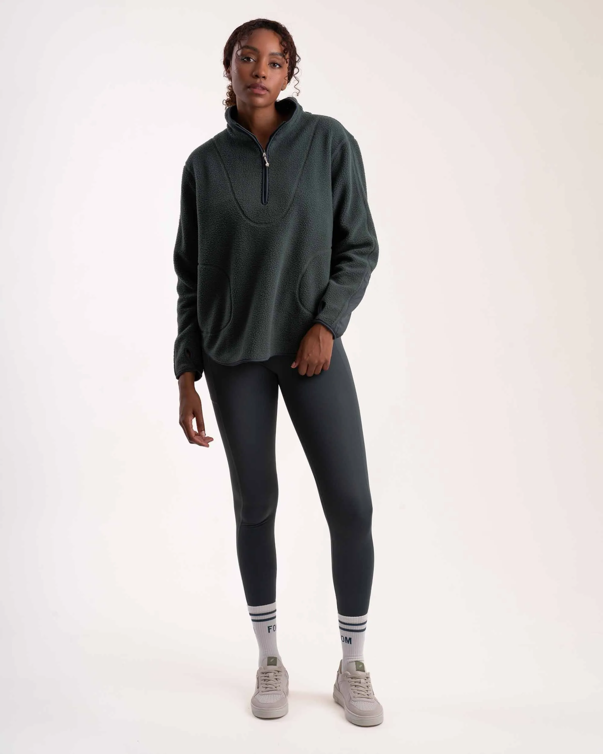 Ladies Outdoor Fleece Pullover - Dark Moss