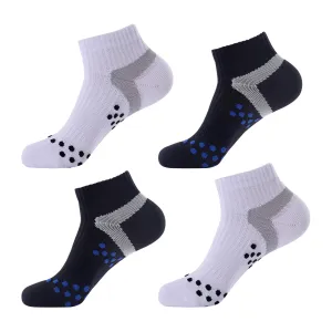 Laulax 4 Pairs Professional Coolmax Compression Massage Cycling Socks, Size UK 7 - 11 / Europe 41 - 46, Gift Set