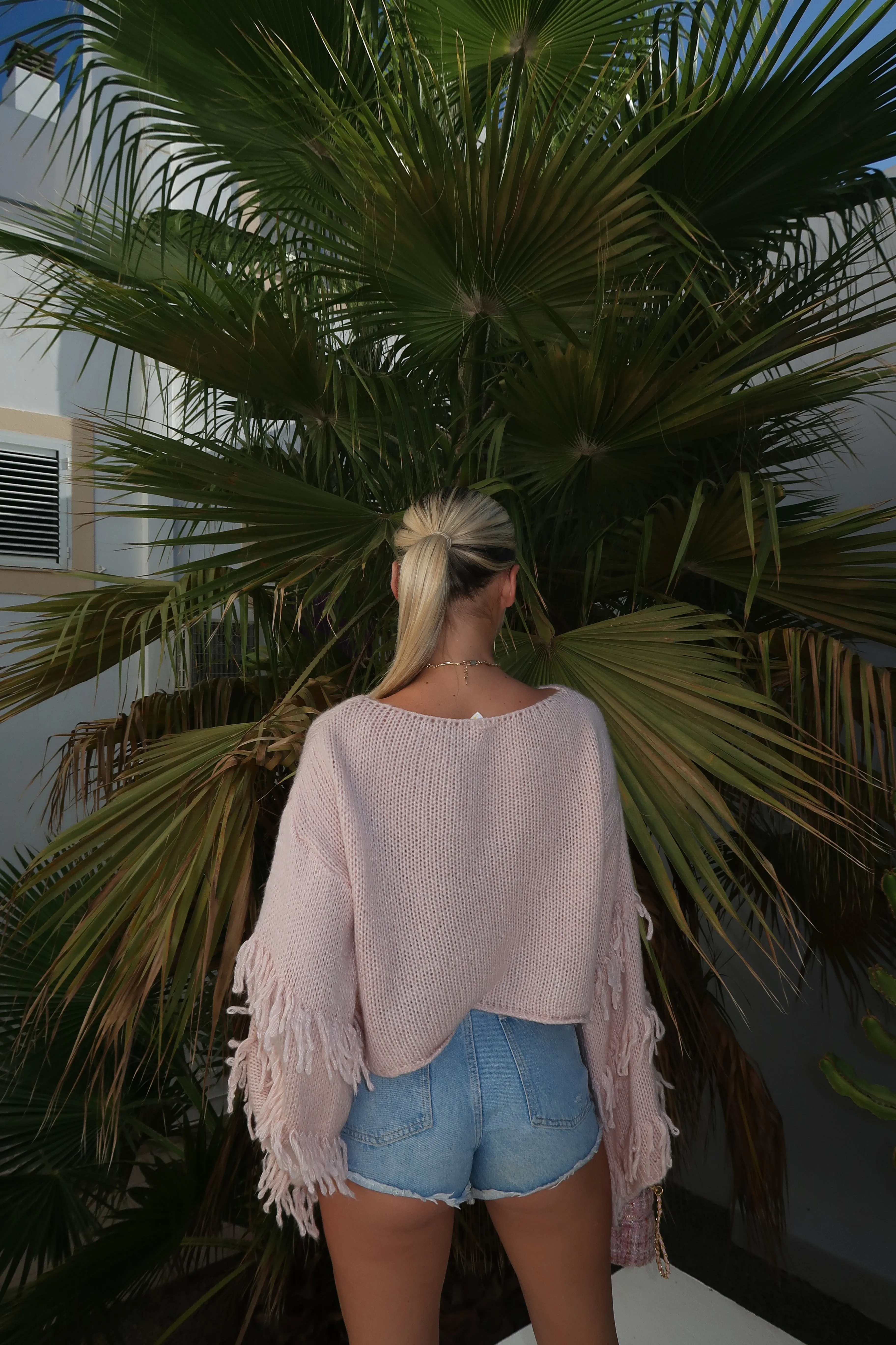 LYD’S Dusky Pink Tassel Knit