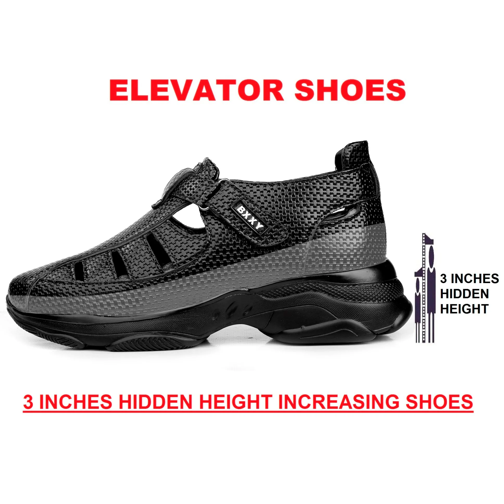 Men's 3 Inch Hidden Height Increasing Trendiest Sandals