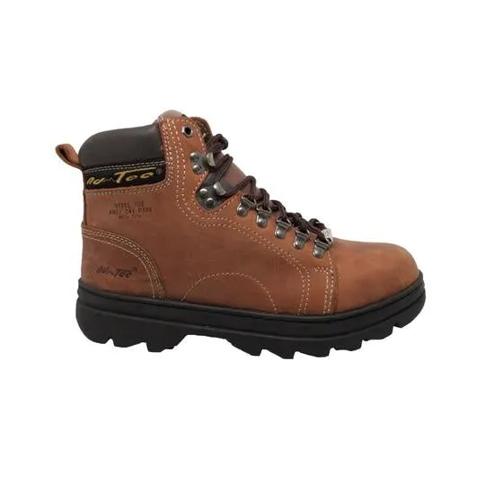 Men's 6" Brown Steel Toe Hiker Leather Boots