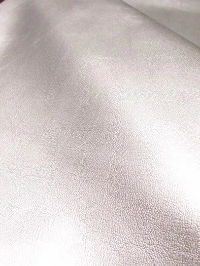 Metallic Silver Marine Vinyl Fabric / Sold By The Yard