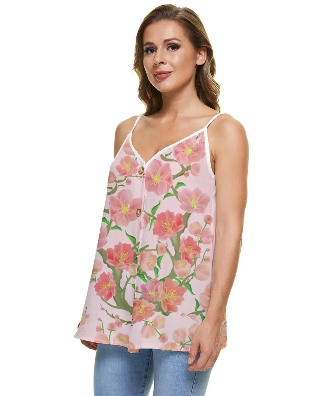 Misha Floral Spaghetti Strap Top