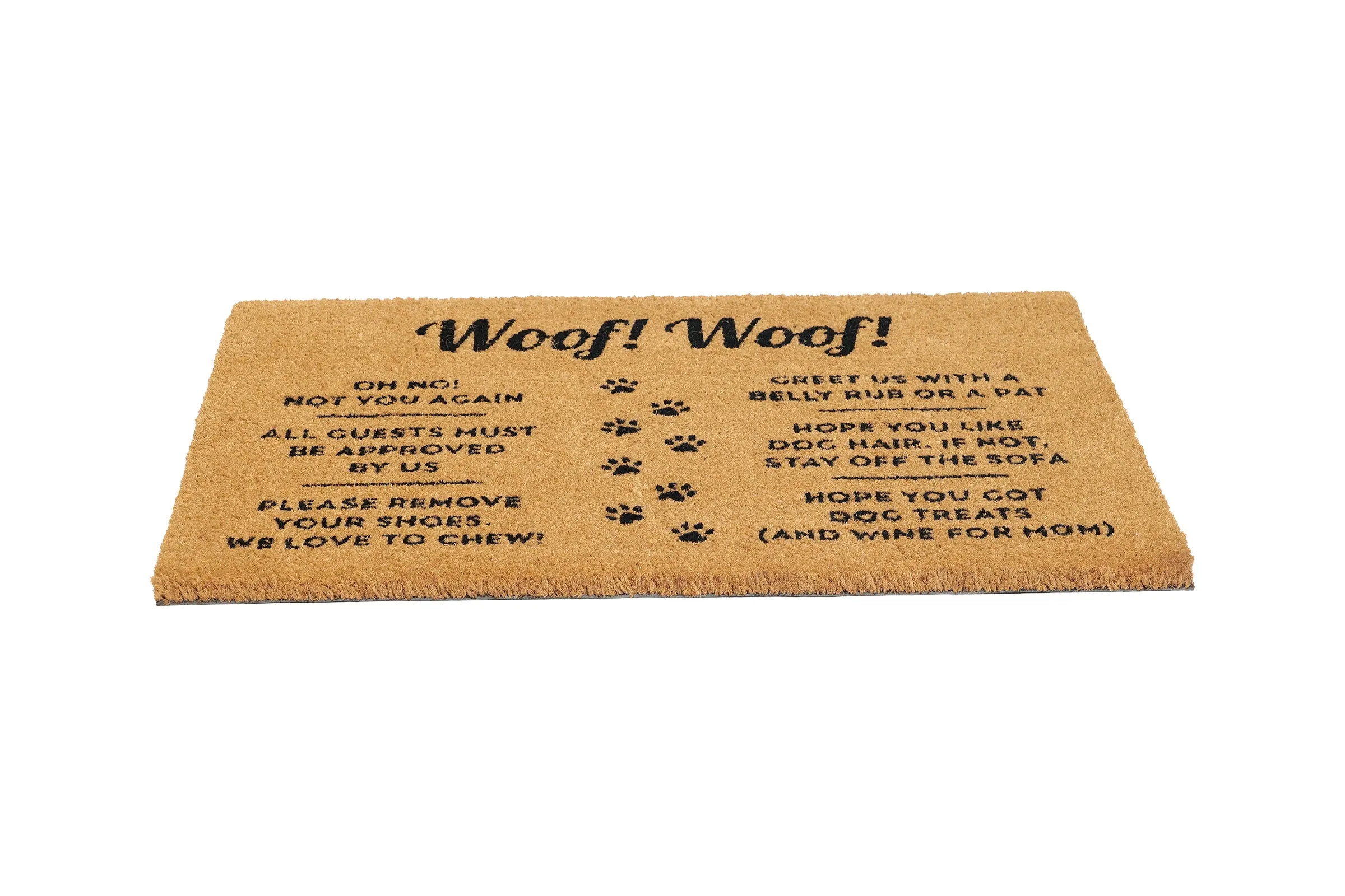 OnlyMat Woof Woof Dog Printed Natural Coir Doormat