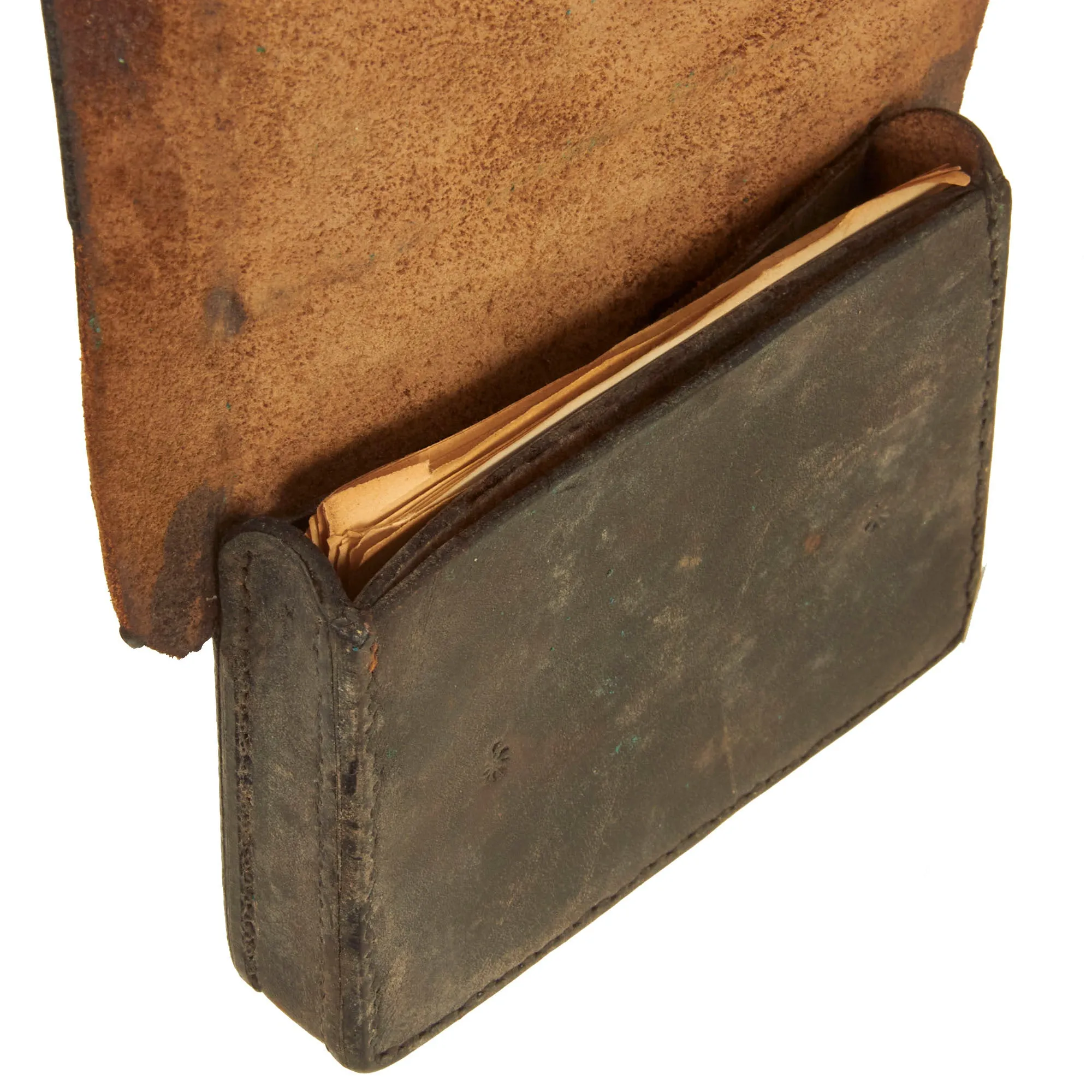 Original U.S. Civil War Pistol Cartridge Box with Period Applied Artillery Officer Insignia