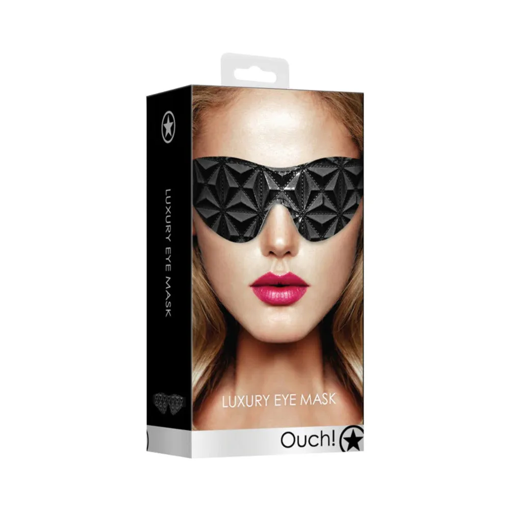 Ouch! Luxury Diamond-Patterned Eye Mask Blindfold Black