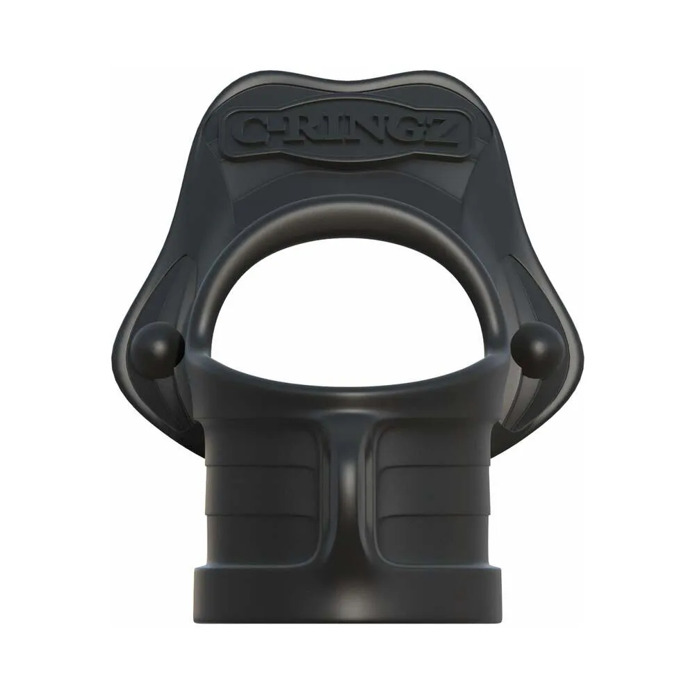 Pipedream Fantasy C-Ringz Rock-Hard Ring & Ball Stretcher Silicone Sling Black