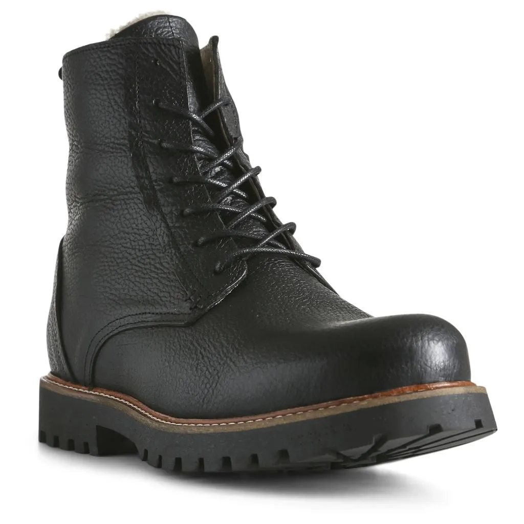 Polar Leather Warm Lining Boot - BLACK