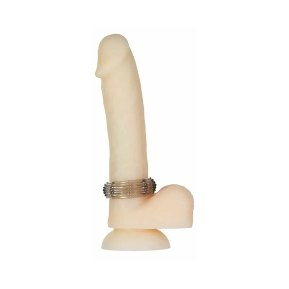 Powerbullet Got Big Dick Super-Stretch Cockrings 4-Pack Smoke