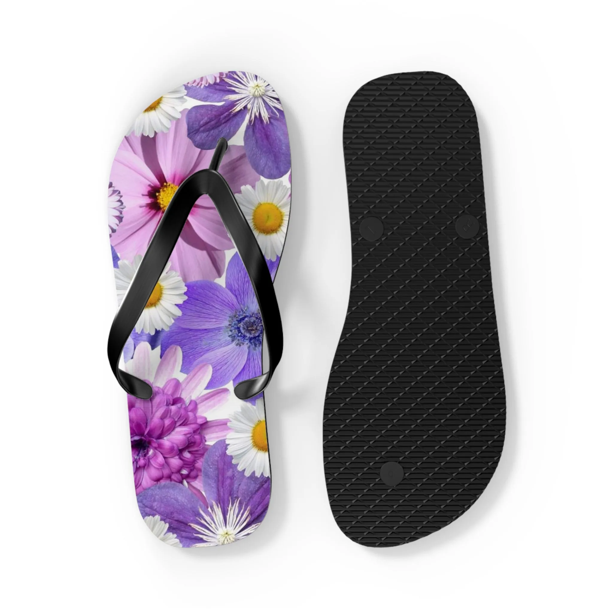 Purple Flowers - Inovax Flip Flops