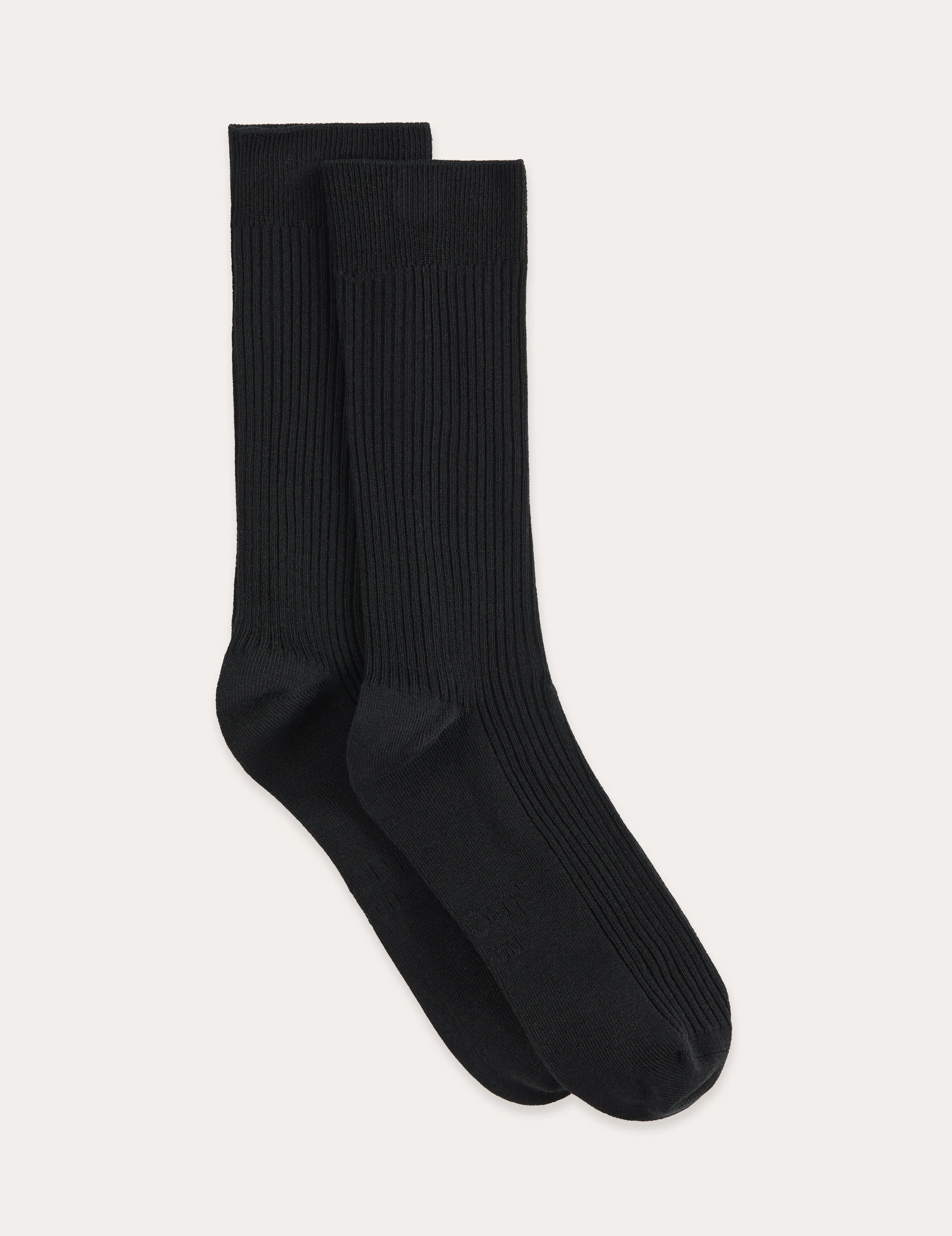 Ribbed Crew Socks - Black