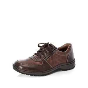 Rieker 03329-25 Mens Brown Lace and Zip Shoes