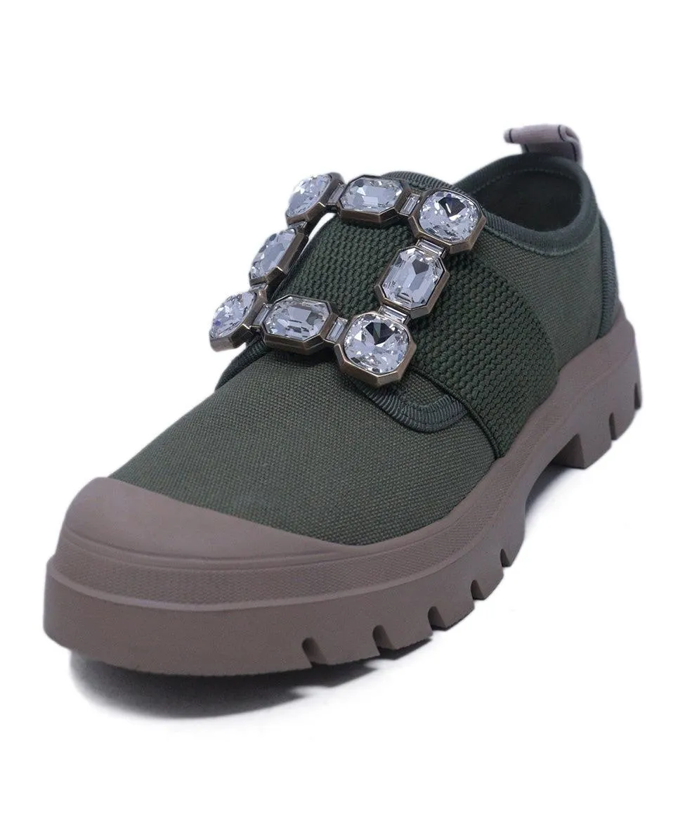 Roger Vivier Olive Rhinestone Sneakers sz 4.5