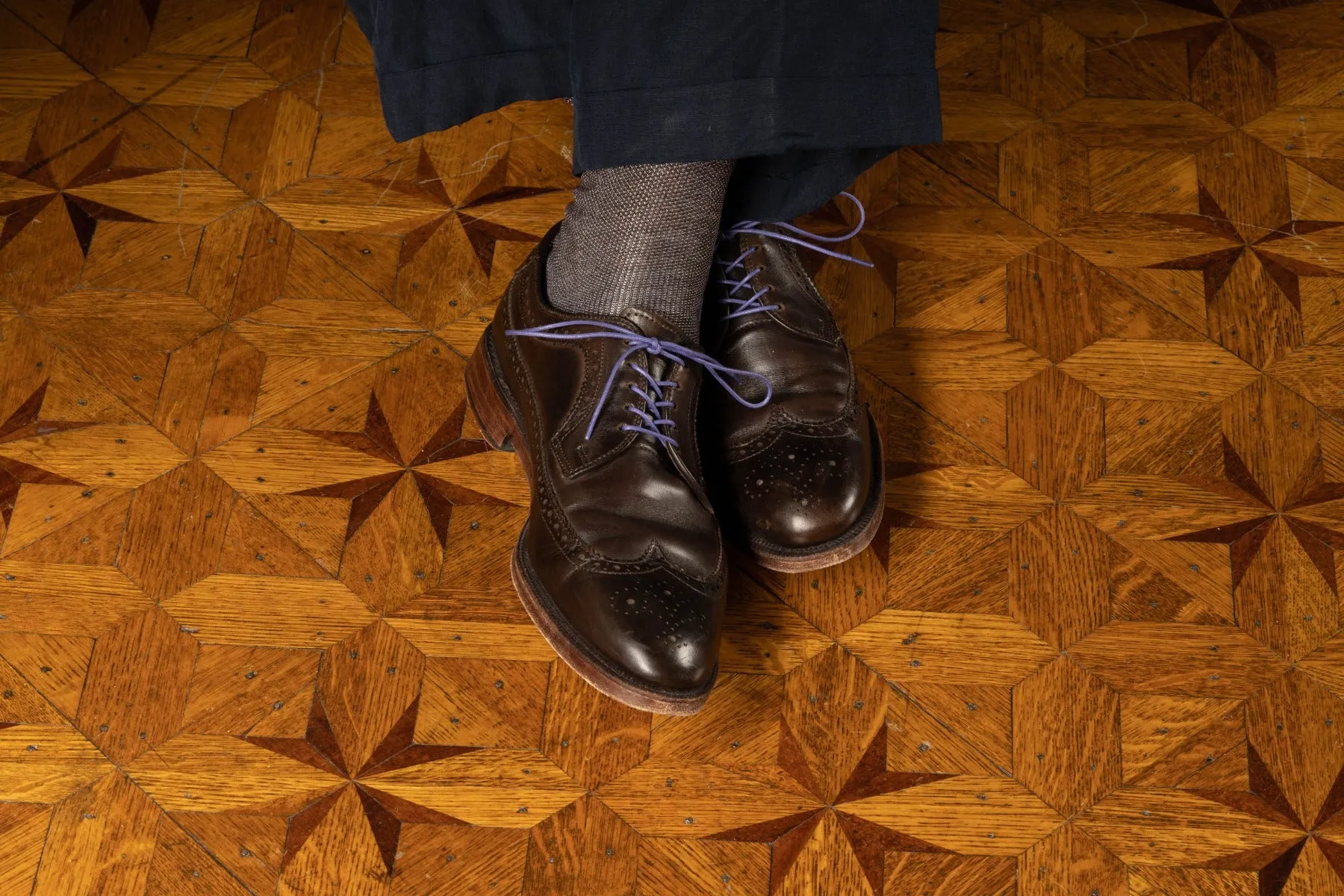 Round Dark Violet Waxed Cotton Shoelaces