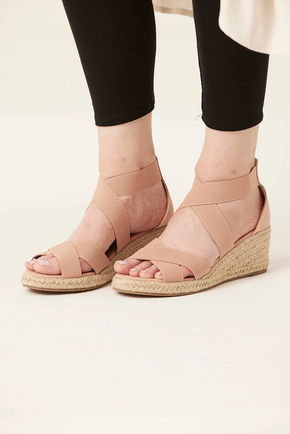 Saloos Open Toe Espadrille Wedges