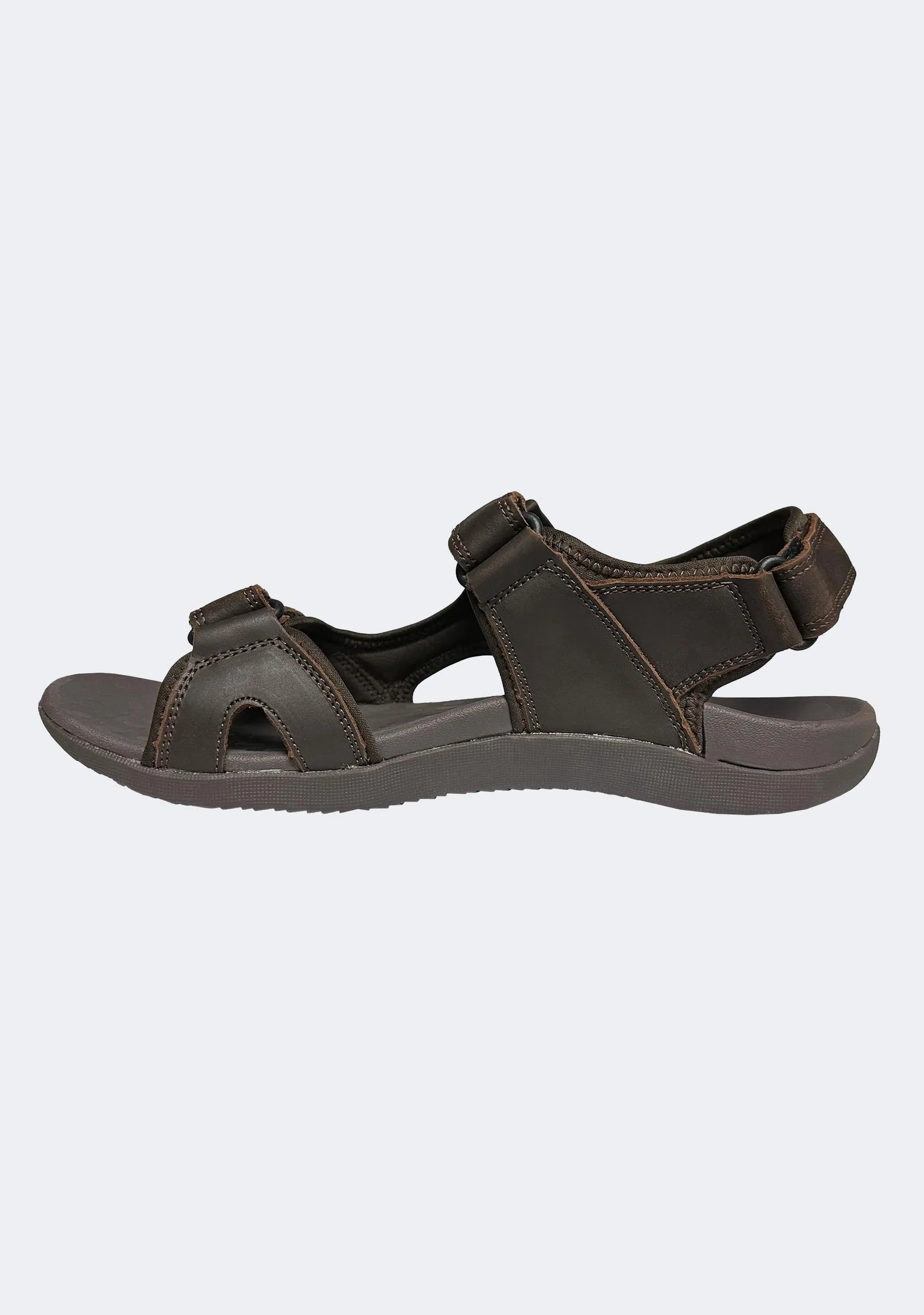 Scholl Men's Orthaheel Brown Leather Back Strap Sandals