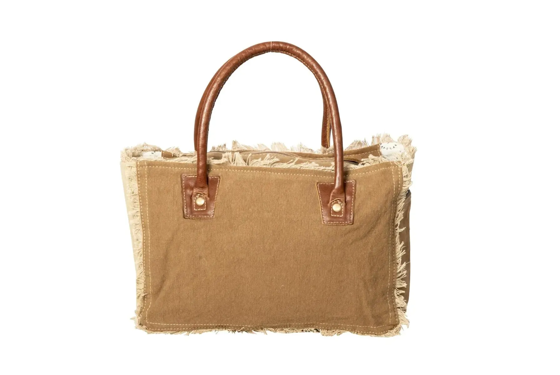 Sel De Mer Canvas & Leather Handbag Tote with Crossbody