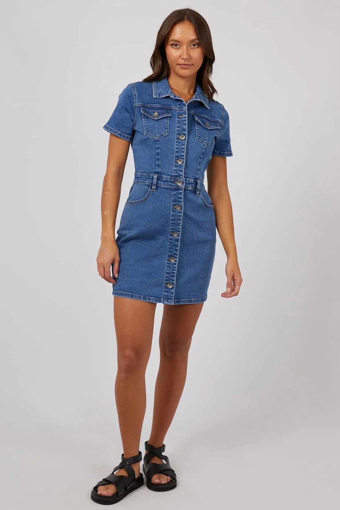 Shay Mid Blue Denim Dress