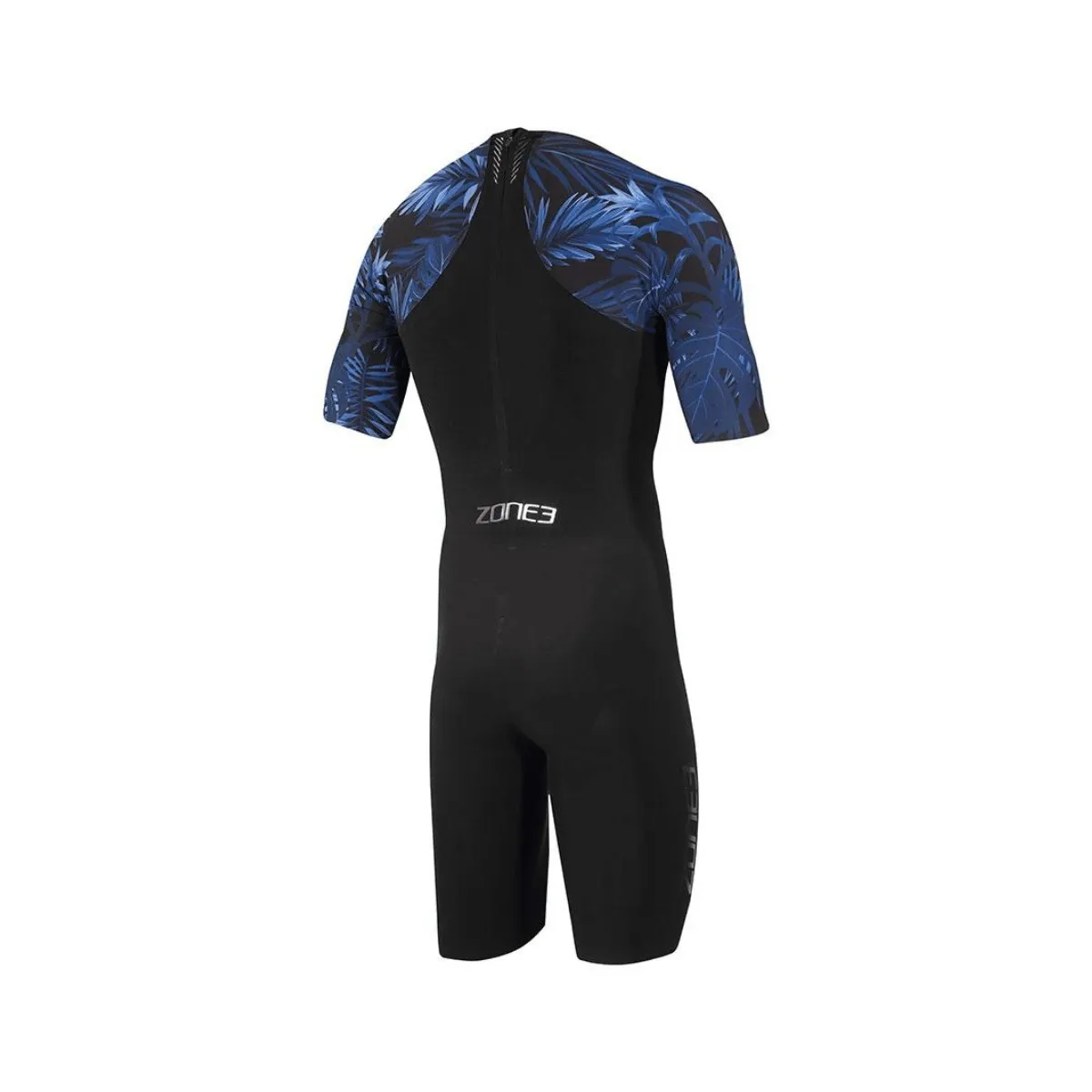 Short Wetsuit Zone3 Tropical Palm Black Blue