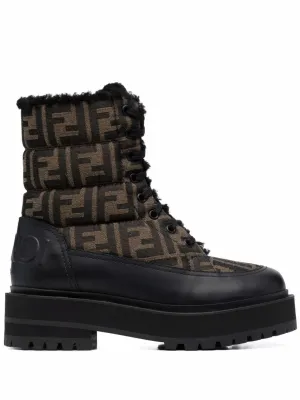 Signature FF-logo padded biker boots