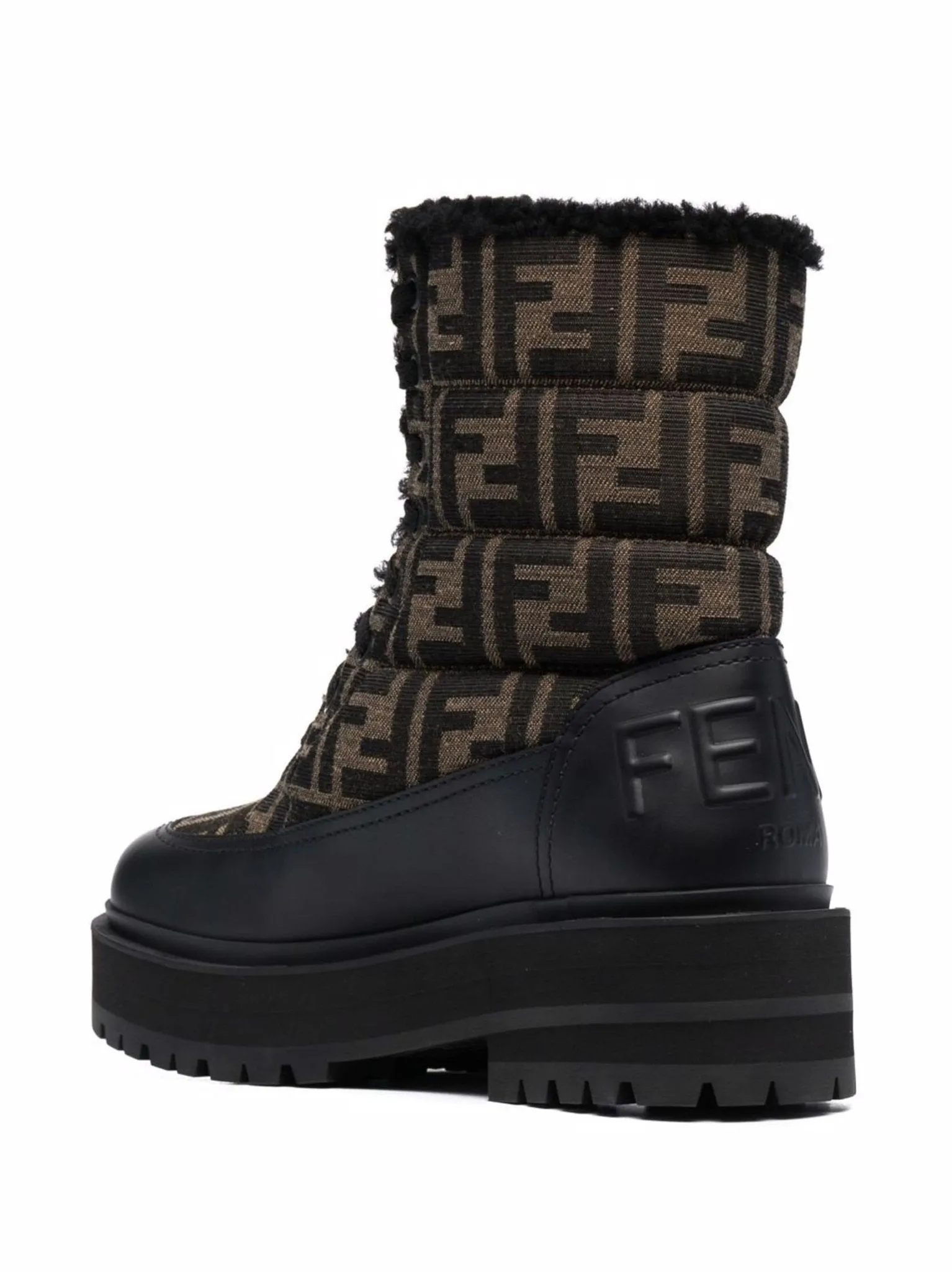 Signature FF-logo padded biker boots