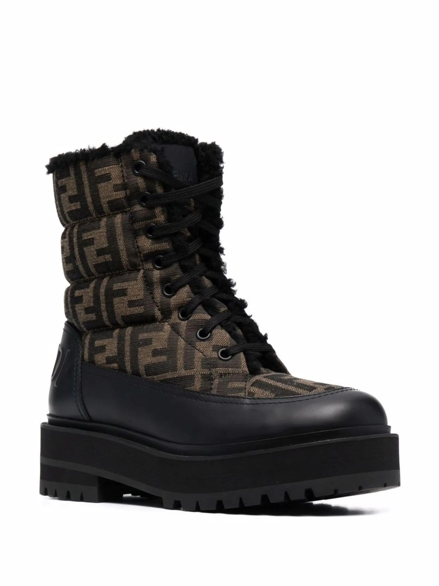 Signature FF-logo padded biker boots