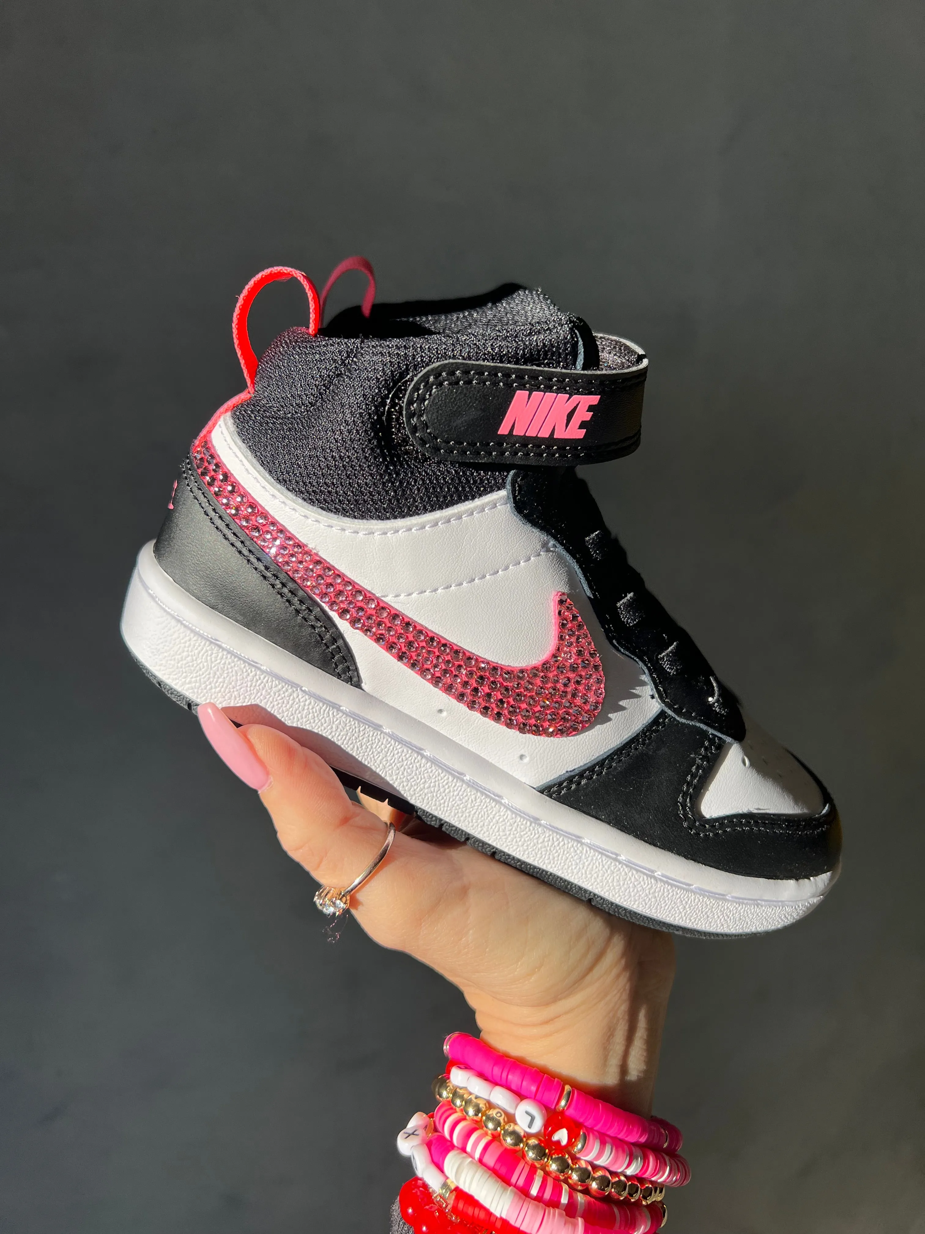 Size 12y Toddler Pre-School Swarovski Nike Court Borough Mid